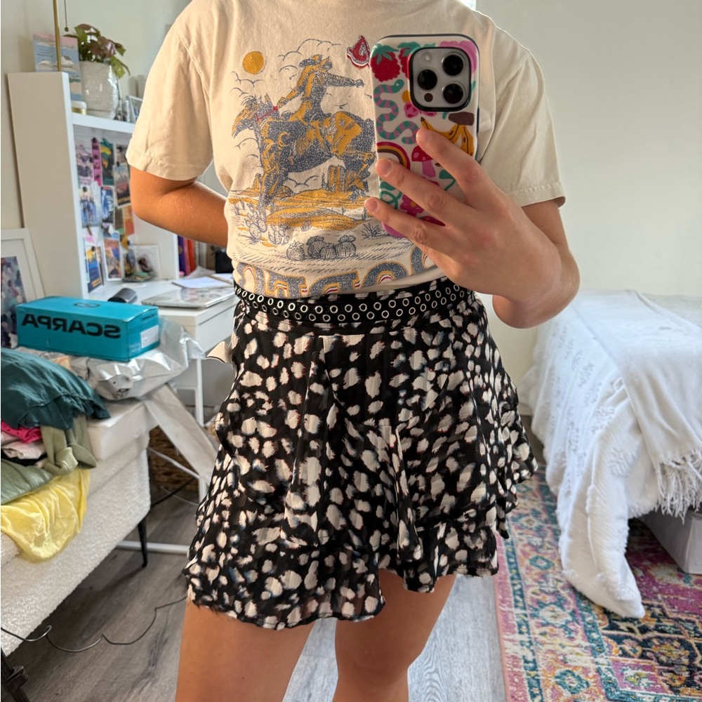 Religion Patterned Mini Skirt